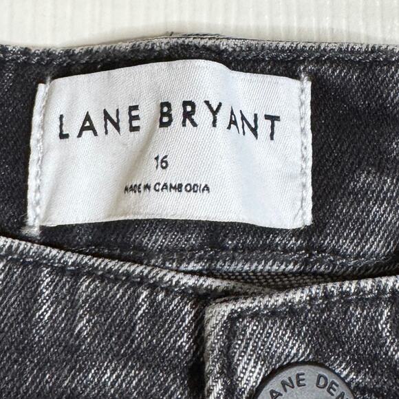 Lane Bryant Signature Fit Boyfriend Mid Rise Jeans Washed Black‎ Womens 16 New - Picture 10 of 12